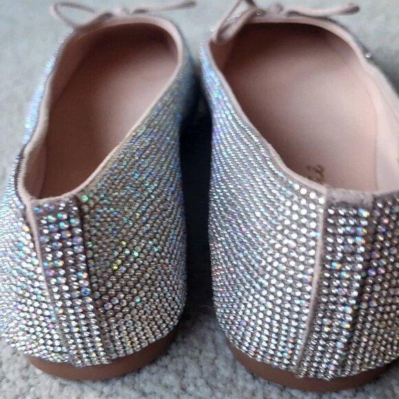 Matisse Roxy Rhinestone Ballet Flats With Bow Detail Square Toe Size 7 - Picture 6 of 8